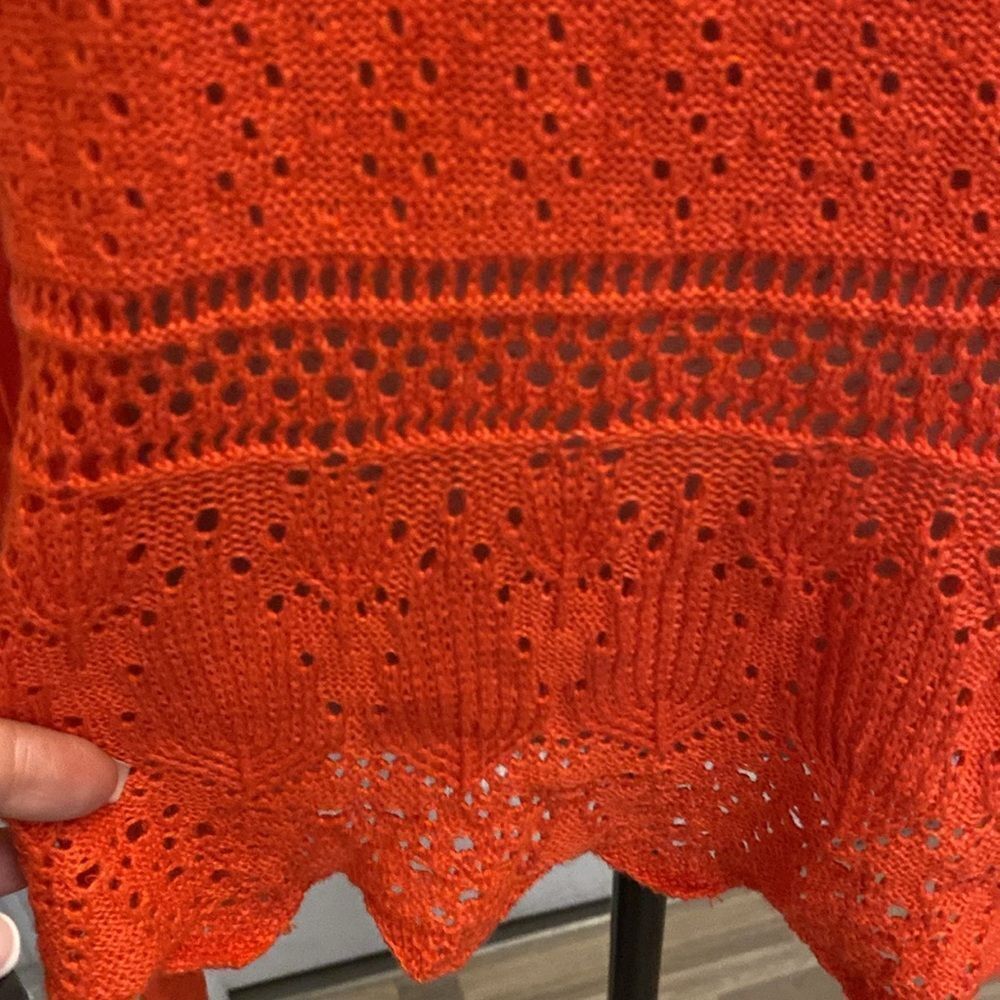 Free People Red Lace Bell Sleeve Top - Picture 10 of 15
